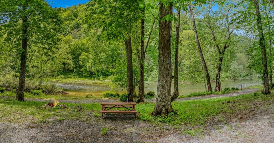 Cacapon River is about half a mile from the Cottage.