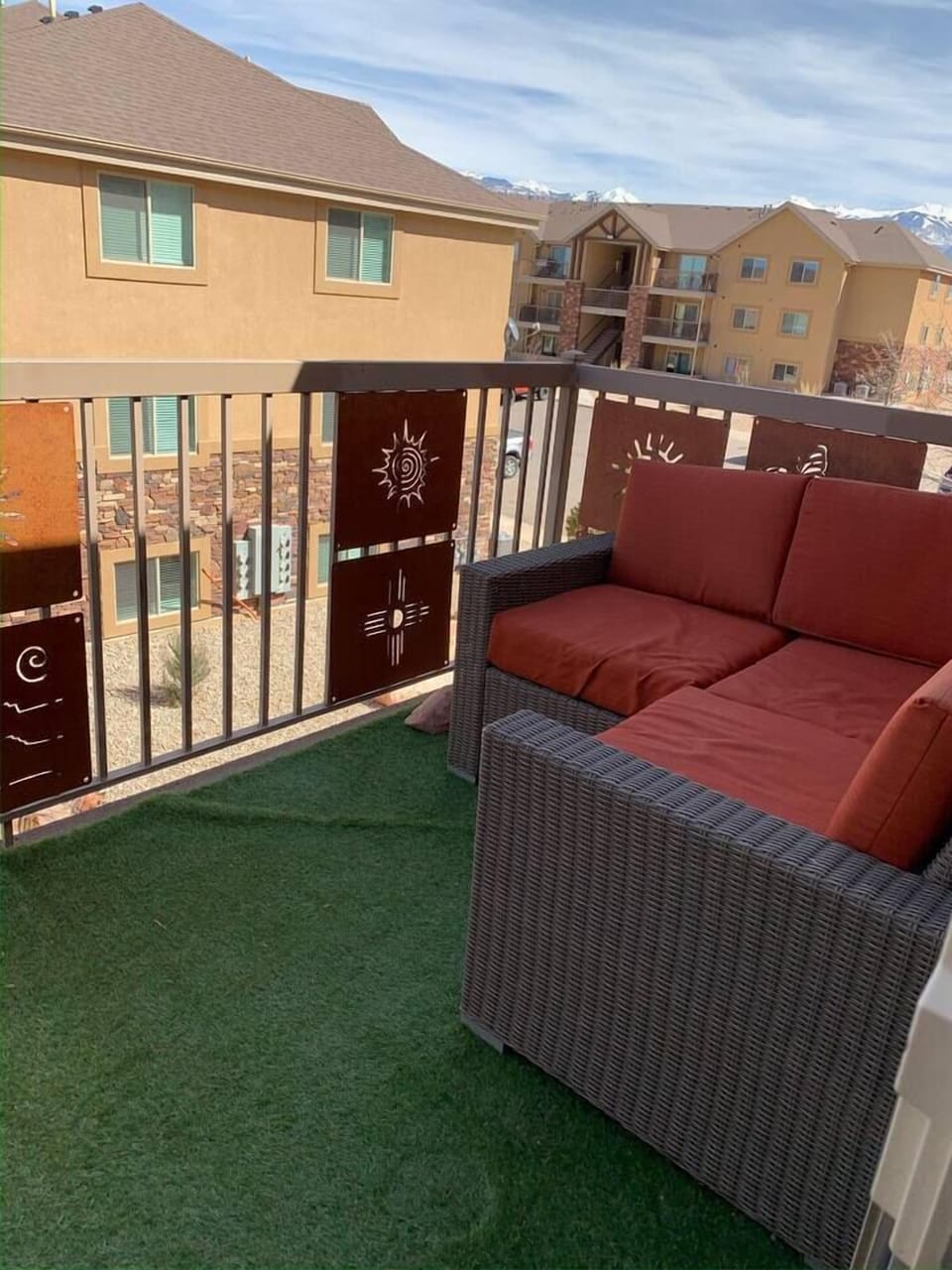 Patio with seating to enjoy the beautiful Moab weather