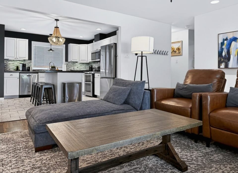 Open living and kitchen area designed for relaxing and reconnecting.