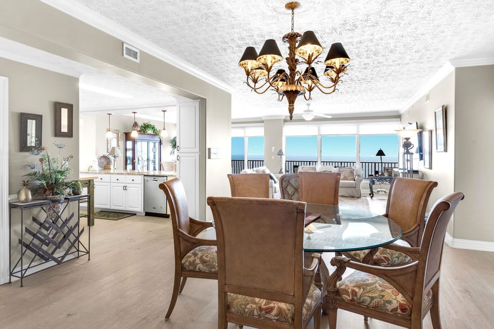 Plenty of space!  First dining table seats 6