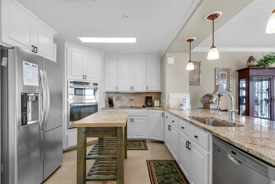 Spacious Kitchen with Butcher Block for Prep