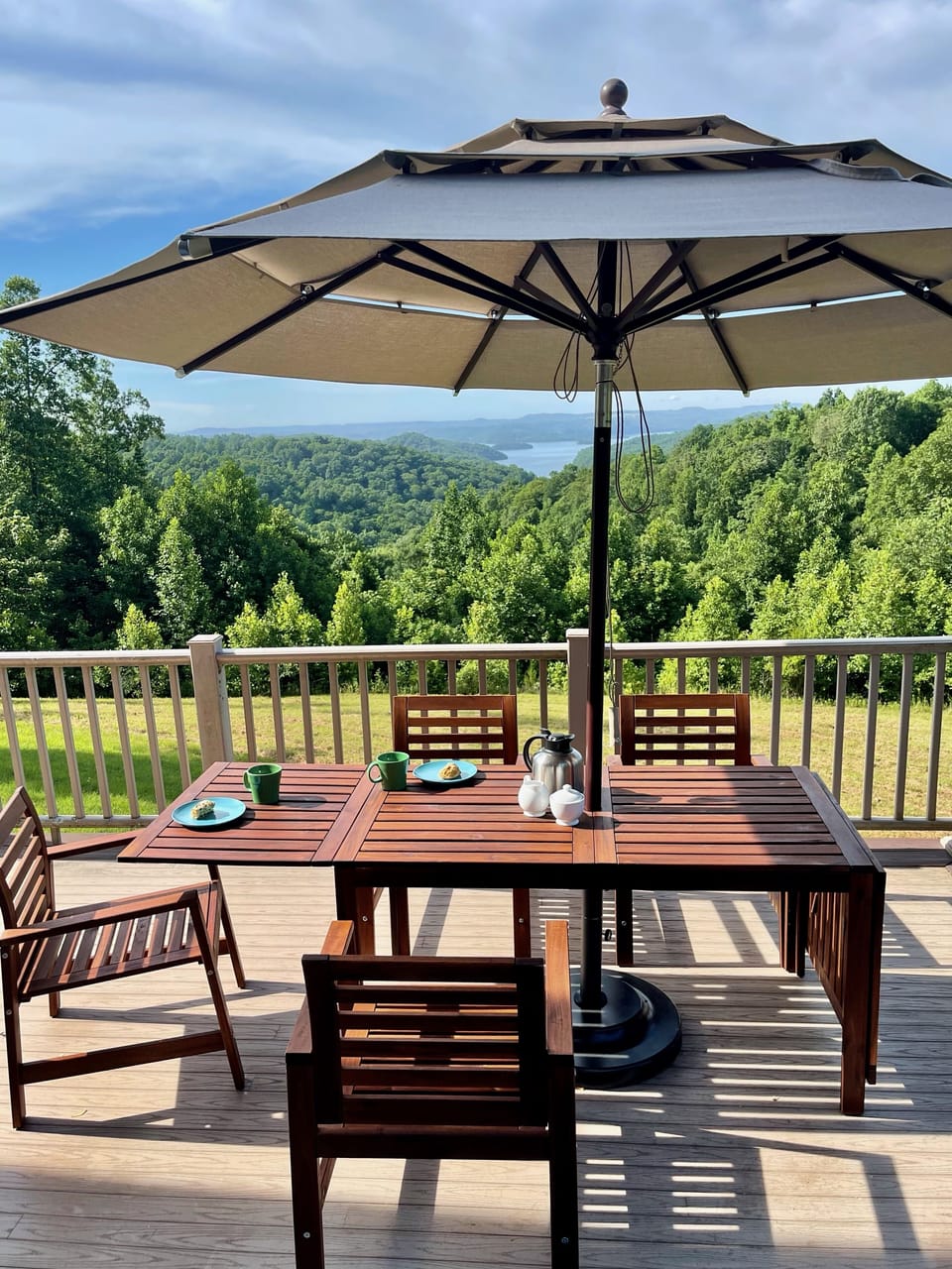Deck for family meals.