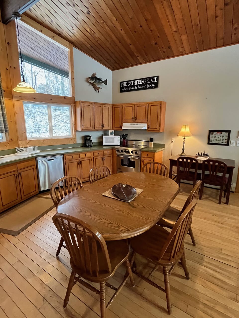 Dining room area and kitchen