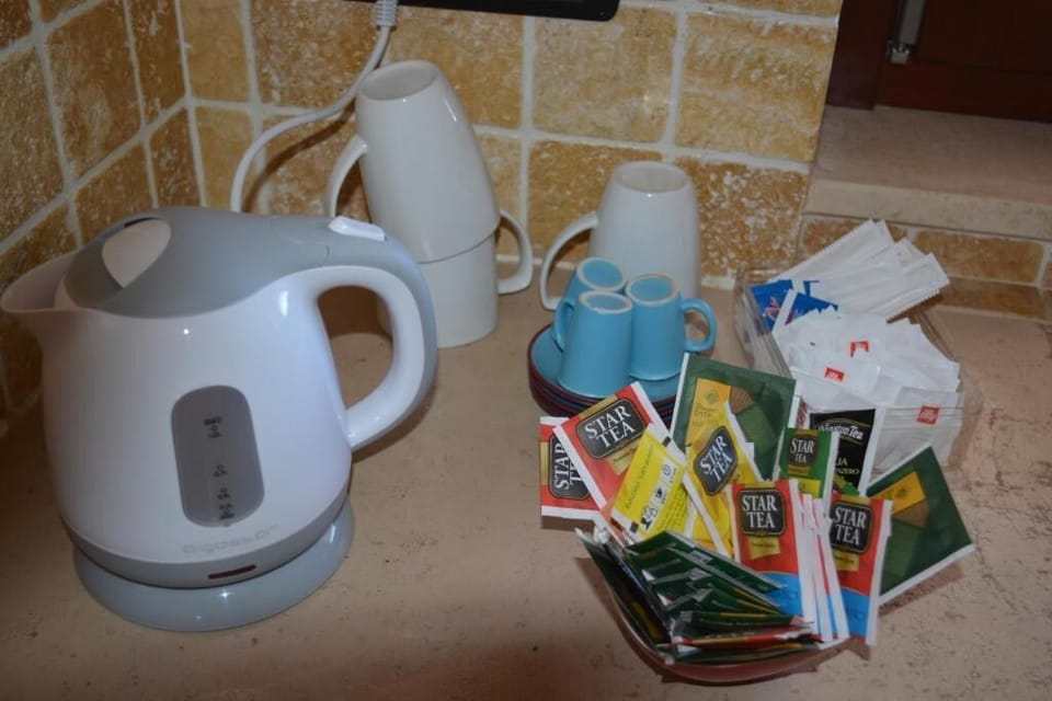 Full-size fridge, oven, stovetop, espresso maker