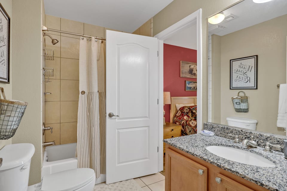 The second bathroom off of the king bedroom. Access from living room also