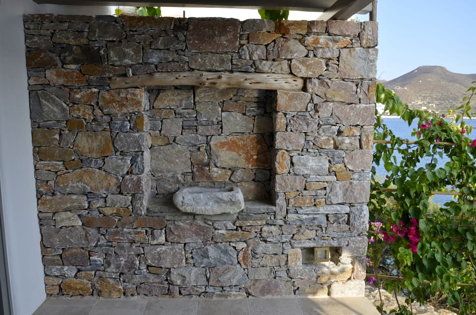 Stone wall in the ground floor veranda