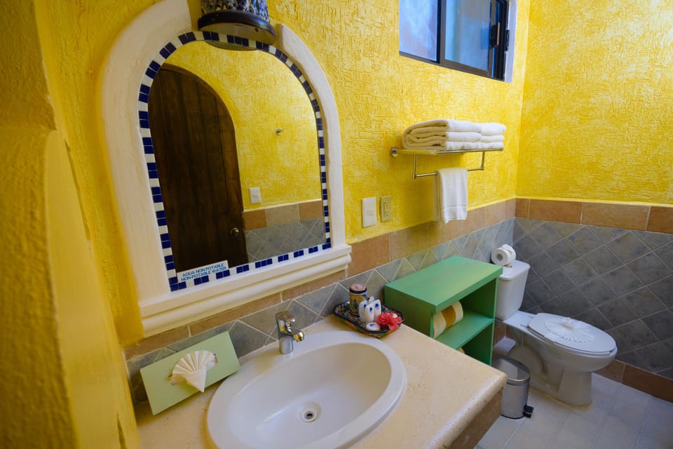 Superior Triple Room Soft All Inclusive  | Bathroom | Shower, hair dryer, towels