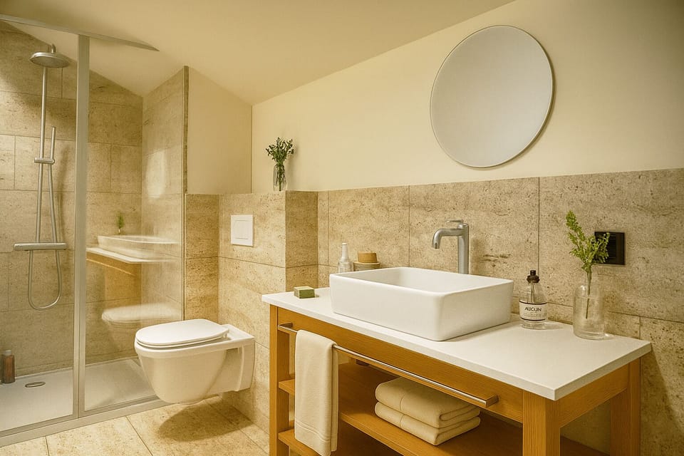 Suite, 1 Double Bed | Bathroom | Designer toiletries, hair dryer, bathrobes, slippers