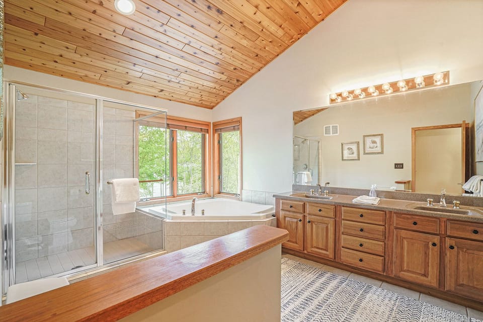 Primary bathroom with jacuzzi tub