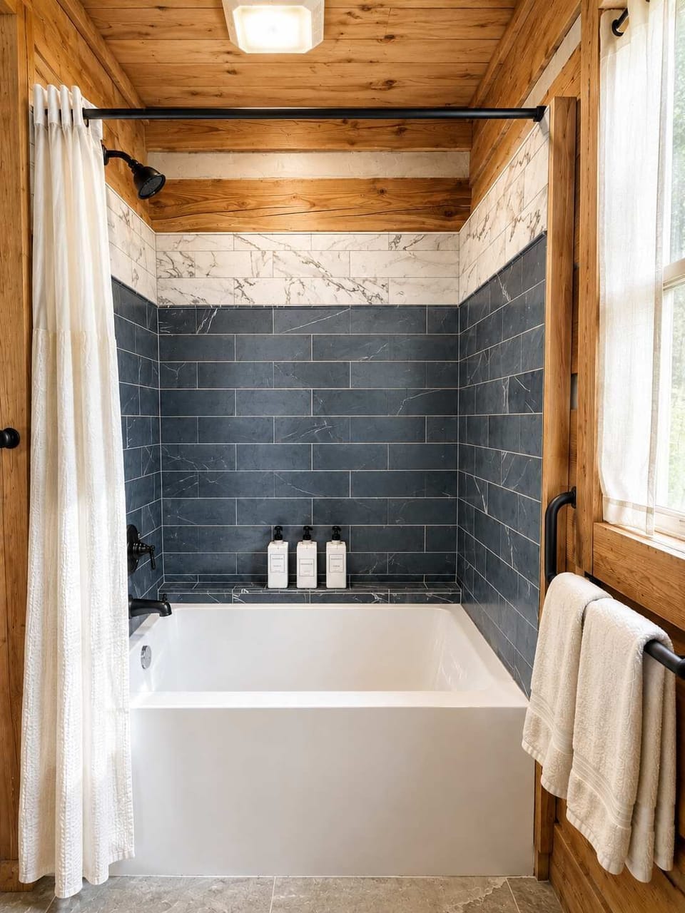 Extra Deep Soaking tub with Marble surround
