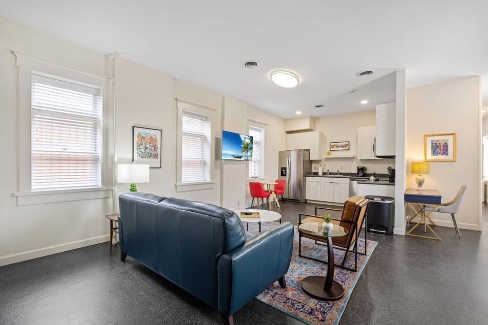 Open living/kitchen space.