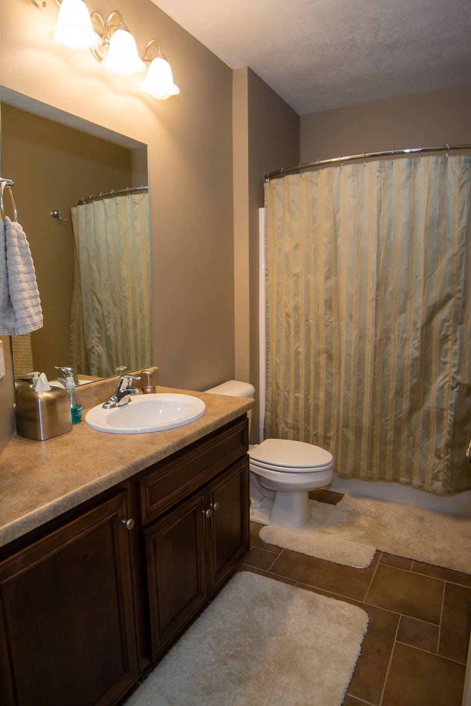 Second bathroom with shower/tub combo.