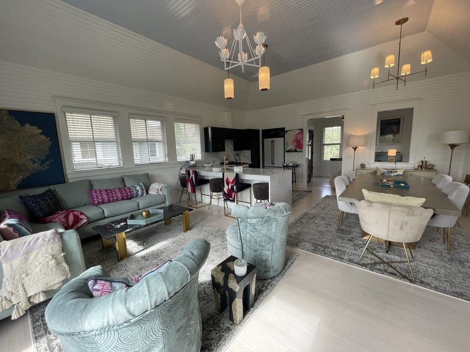 Living area has spiny chairs too!