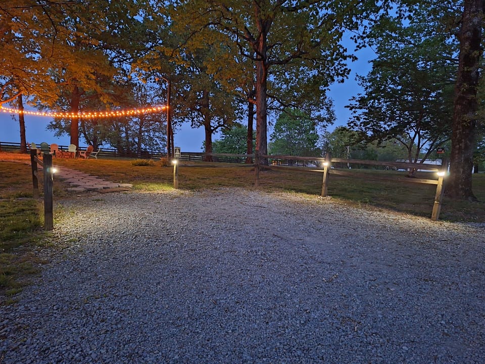 Guest parking area at night