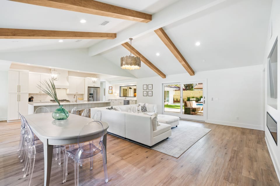 Coastal Modern open floor plan thats perfect for entertaining!