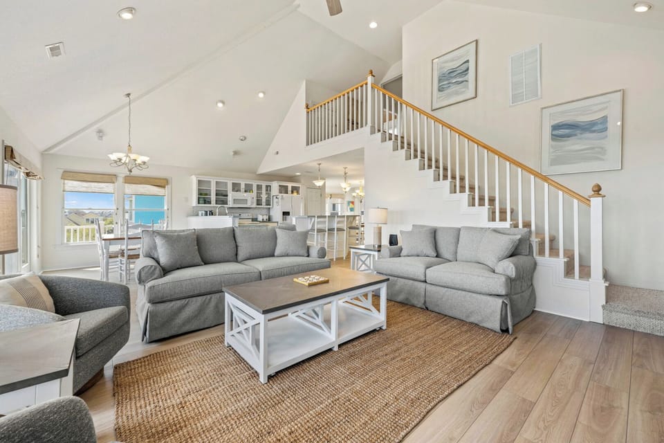 Living Area with Deck Access on Second Level