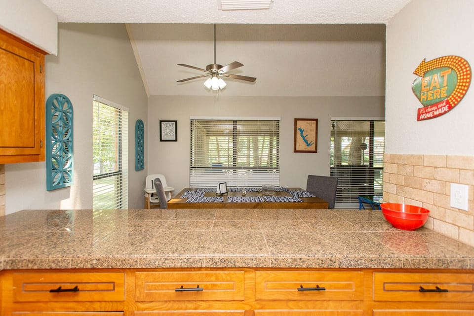 Kitchen peninsula is the perfect gathering spot while cooking and entertaining.