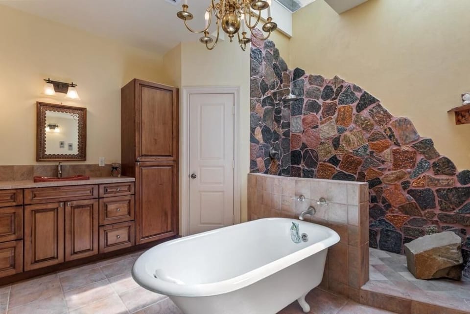 Master Bath with antique tub 