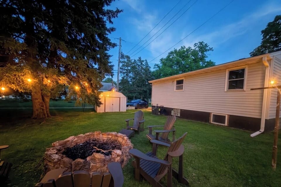 Enjoy a bonfire at night with friends!