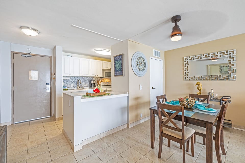 kitchen and dining area