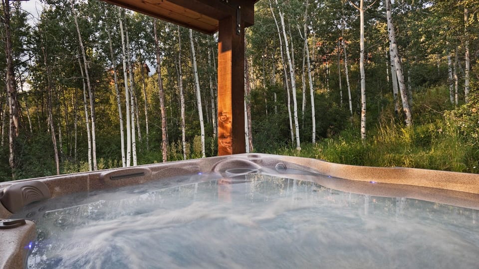 Hot tub in summer