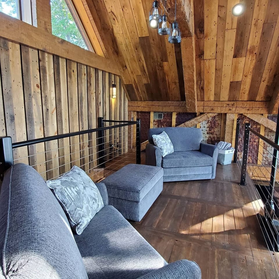 Loft twin pull out chairs for 2 guests.
