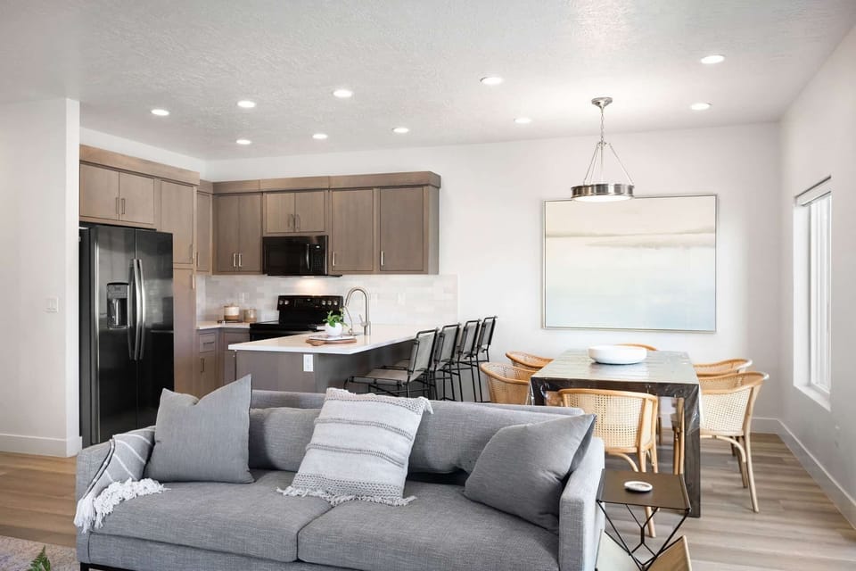 Living Room, Kitchen and Dining Room