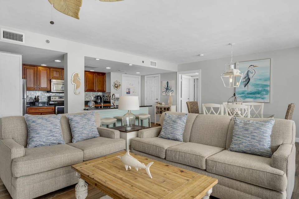 Alternate view of living, dining and kitchen areas