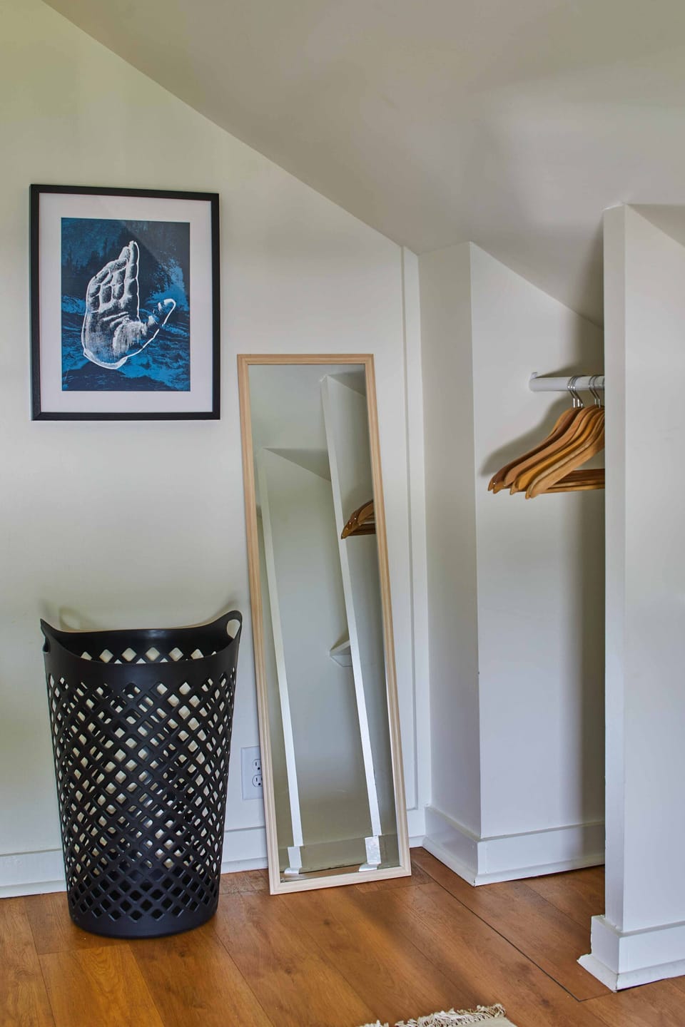 A separate closet nook and dressing area are perfect for getting ready.