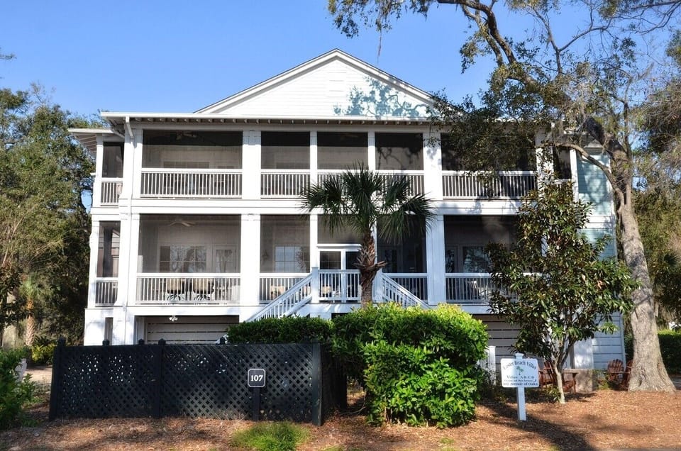 Villa view from ocean. Our unit is the first floor, ocean side