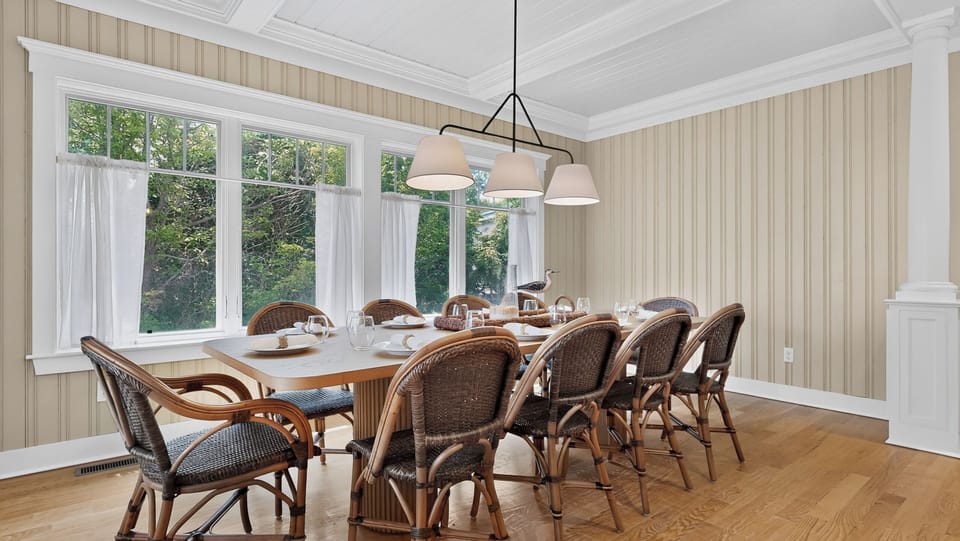 Dining room table with seating for 10