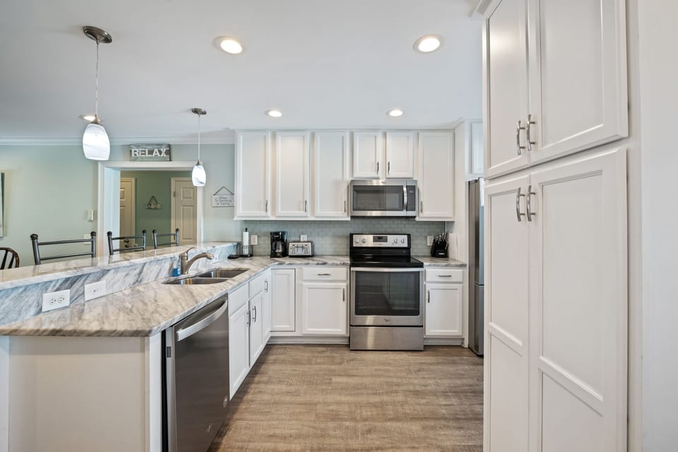 The family chef will love this updated kitchen complete with a huge workspace.