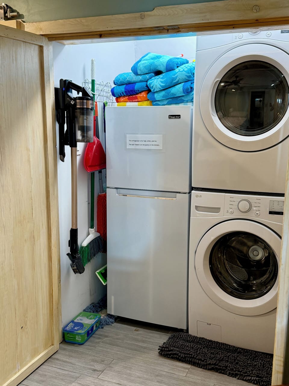 Laundry and extra fridge
