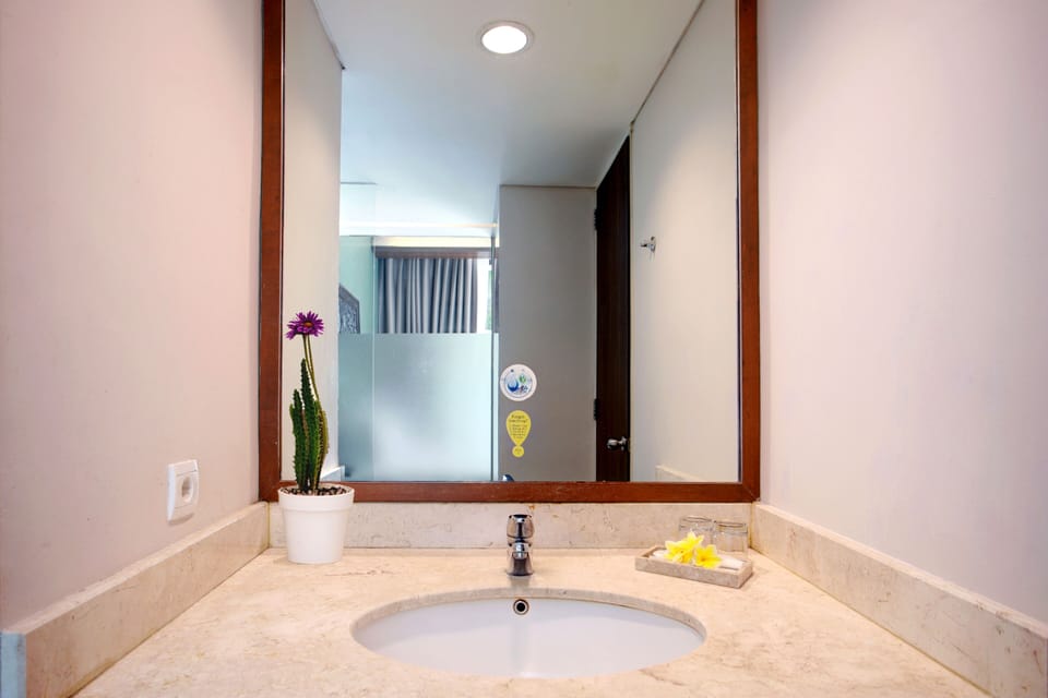 Shower, free toiletries, hair dryer, slippers