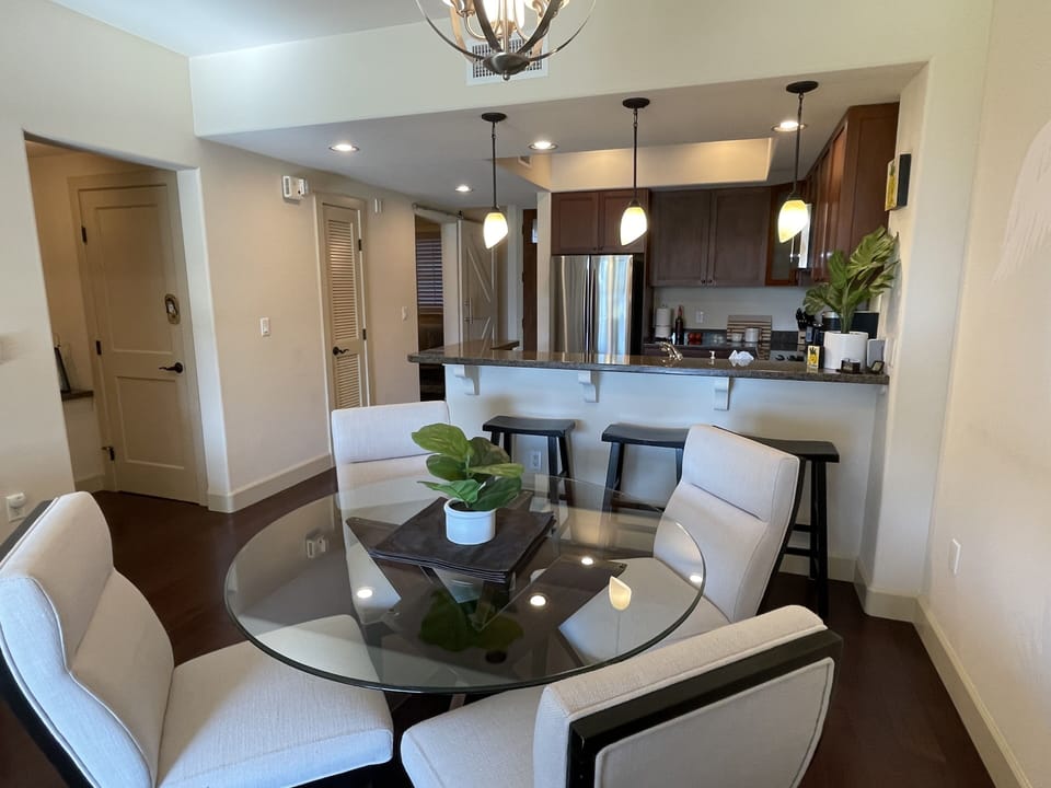 Wide angle showing master entrance on the left, then 2nd suite & privacy door