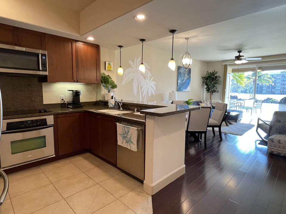 Interior with grill outside