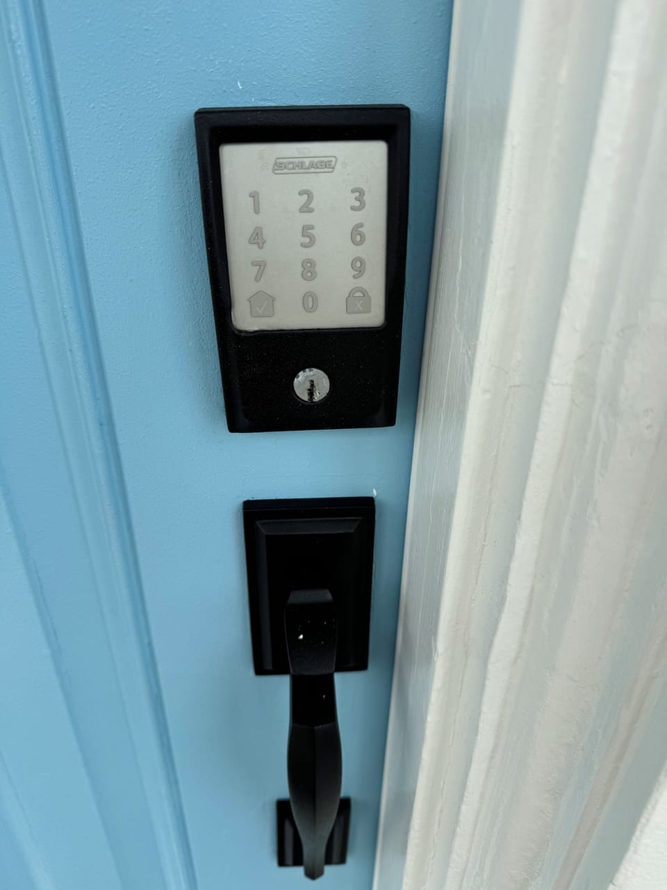  keypad on door