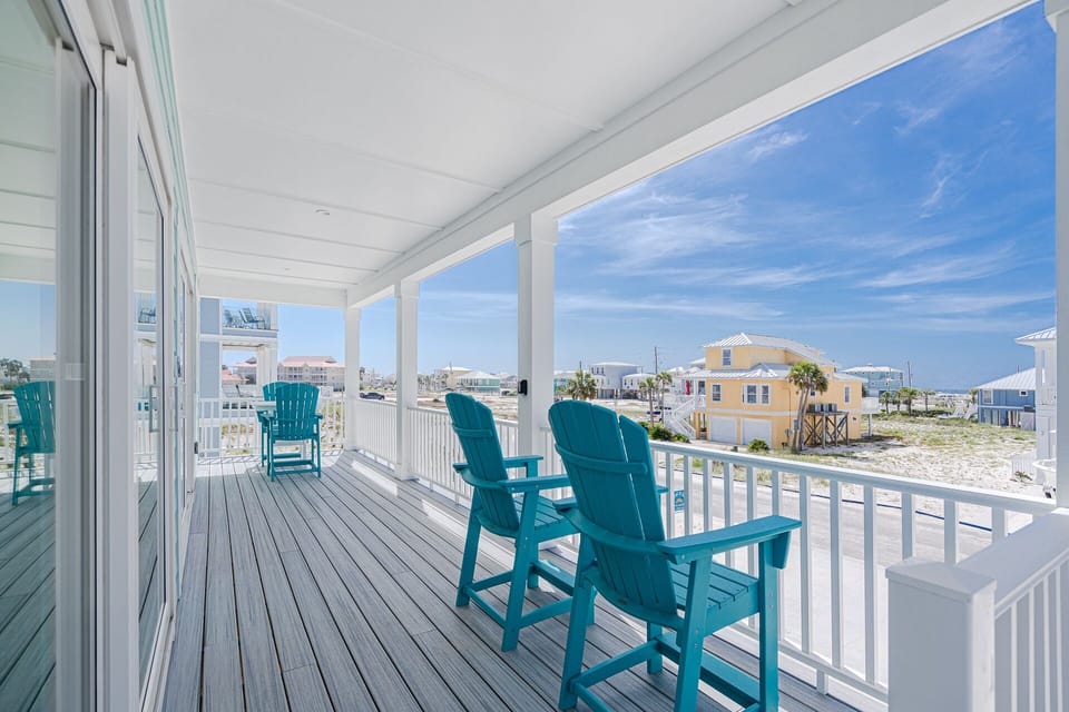 Front porch balcony with gulf views 
