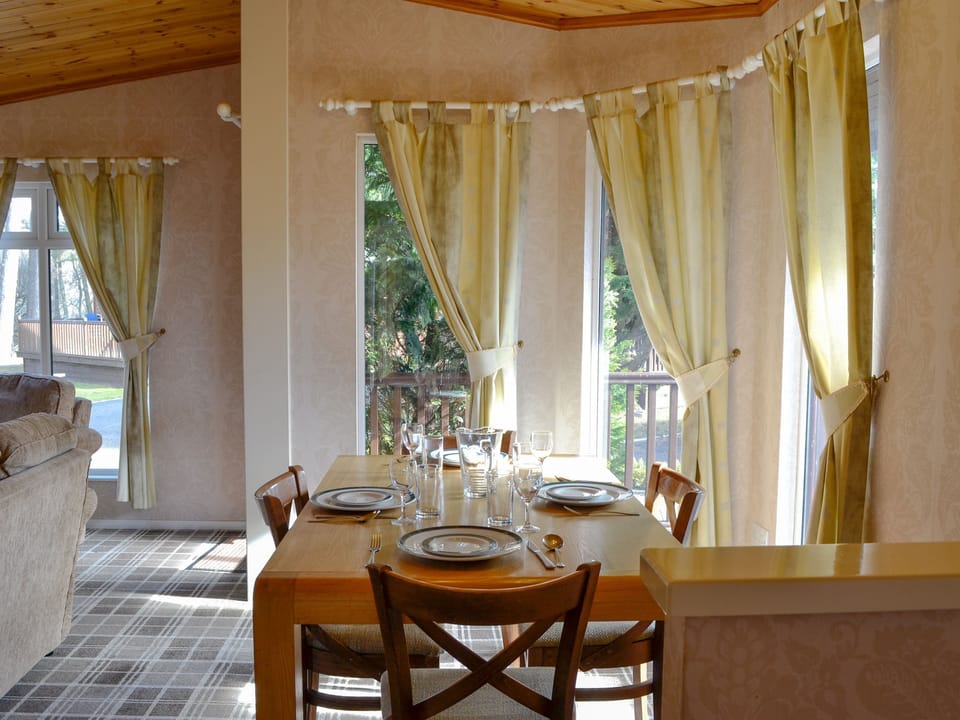 Dining Area | Lodge A - Deeside Woodland Lodges, Dinnet, near Ballater