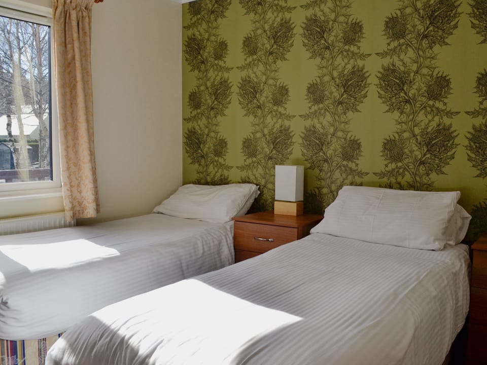 Twin bedroom | Lodge A - Deeside Woodland Lodges, Dinnet, near Ballater