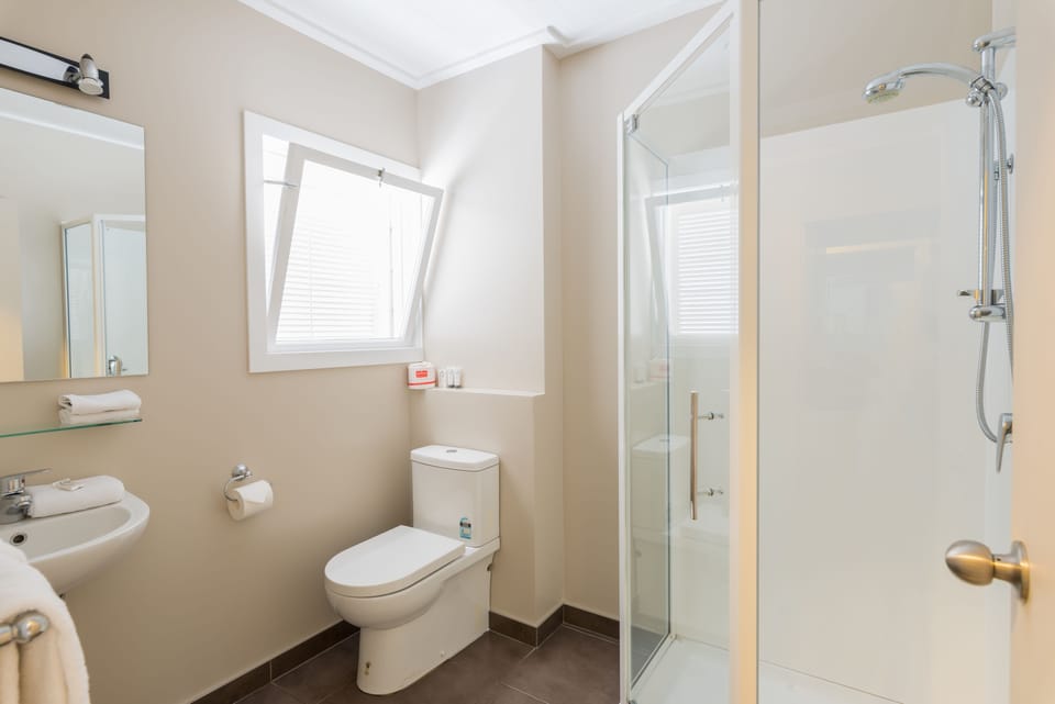 Executive Studio | Bathroom | Shower, free toiletries, hair dryer, towels