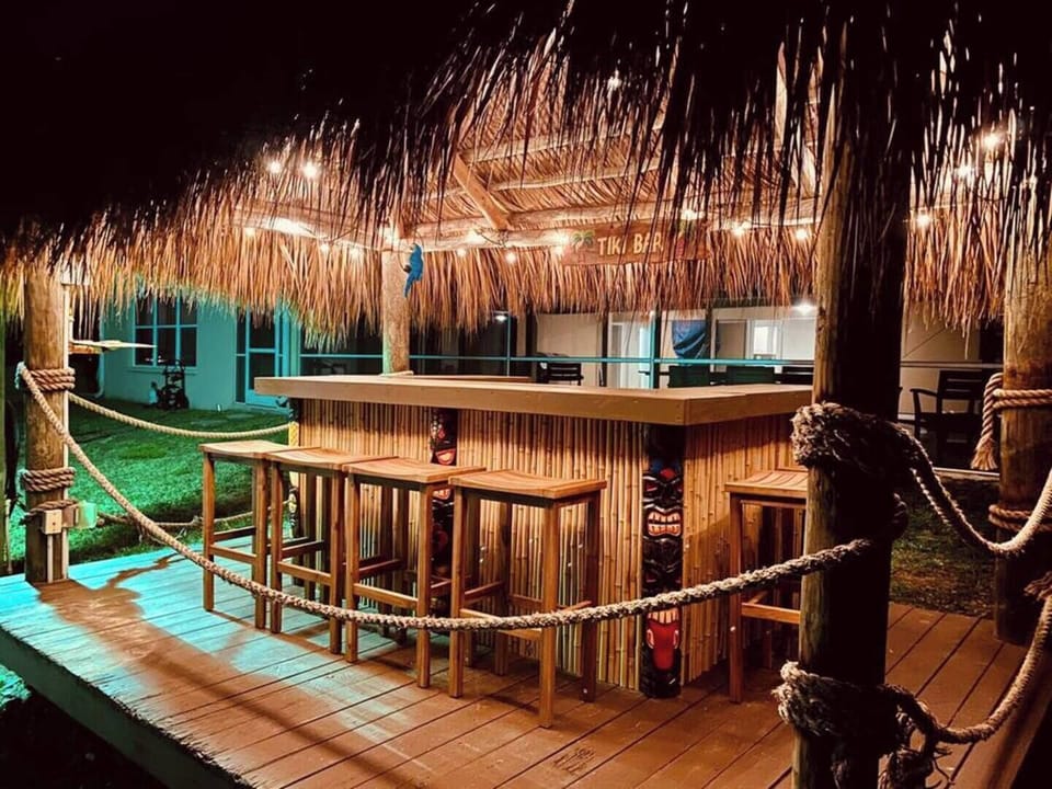 The 13X12 tiki bar is a highlight and a great place to relax with friends and family at night.  