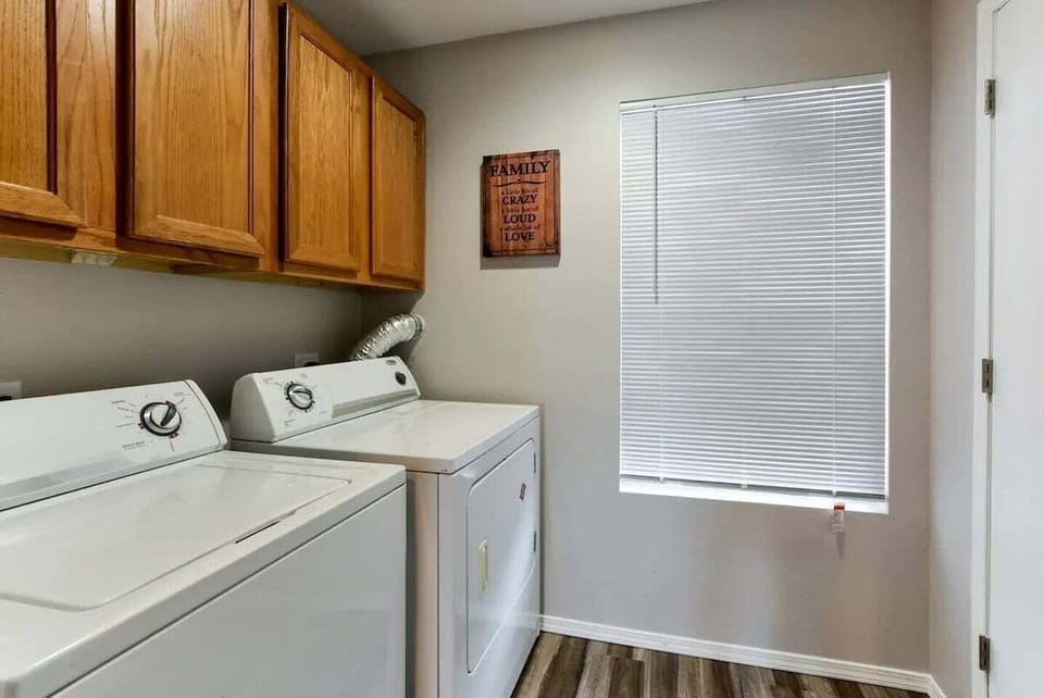 Full laundry room in each home - detergent provided! (walk-in unit shown)