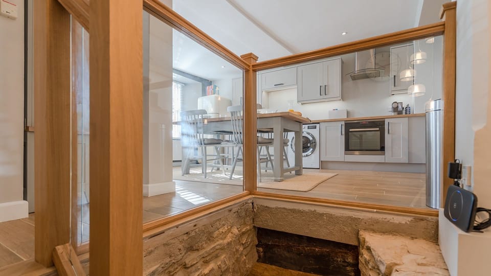 Stairs to basement, Little Elms, Bolthole Retreats