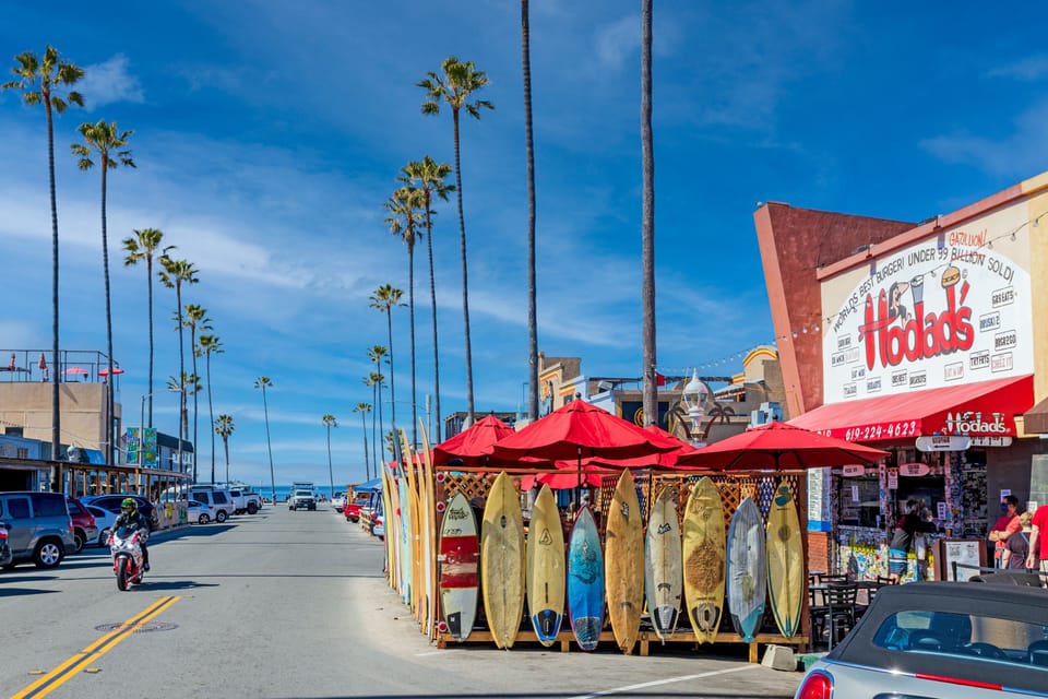 main drag to beach
