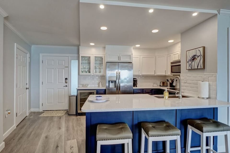 Kitchen includes barstools for extra seating