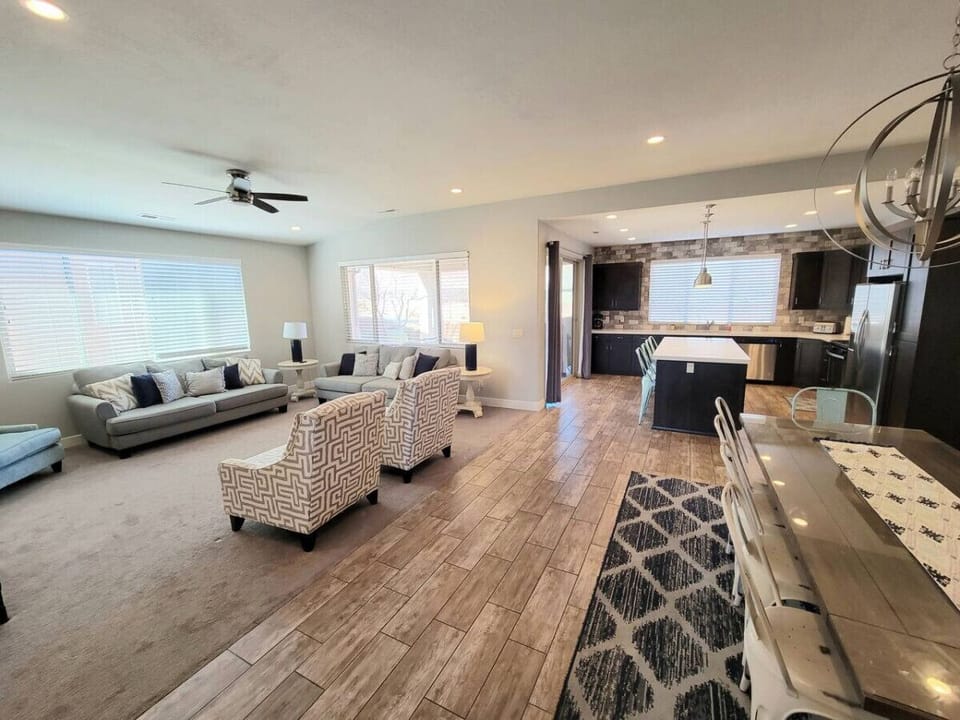 Living room and kitchen