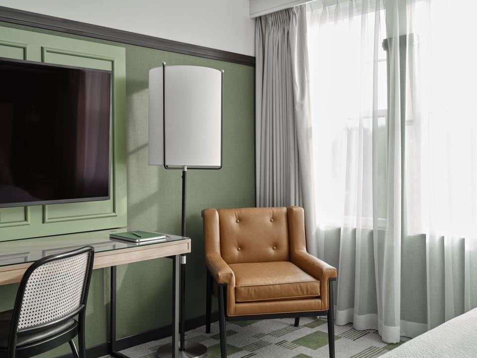 In-room safe, desk, laptop workspace, blackout drapes