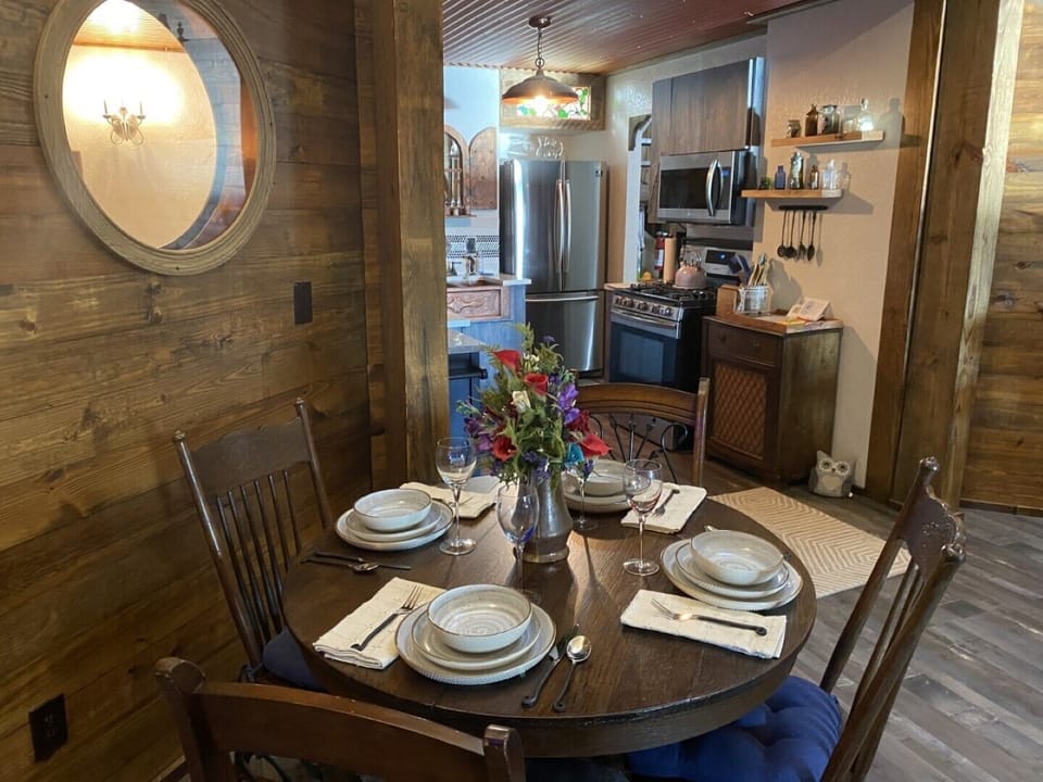 Two dining tables - this is the smaller one