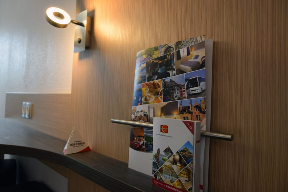 Desk, laptop workspace, blackout drapes, free WiFi